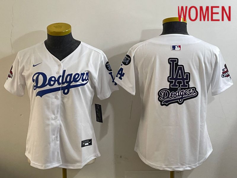 Women Los Angeles Dodgers Blank White Game 2024 Nike MLB Jersey style 12097